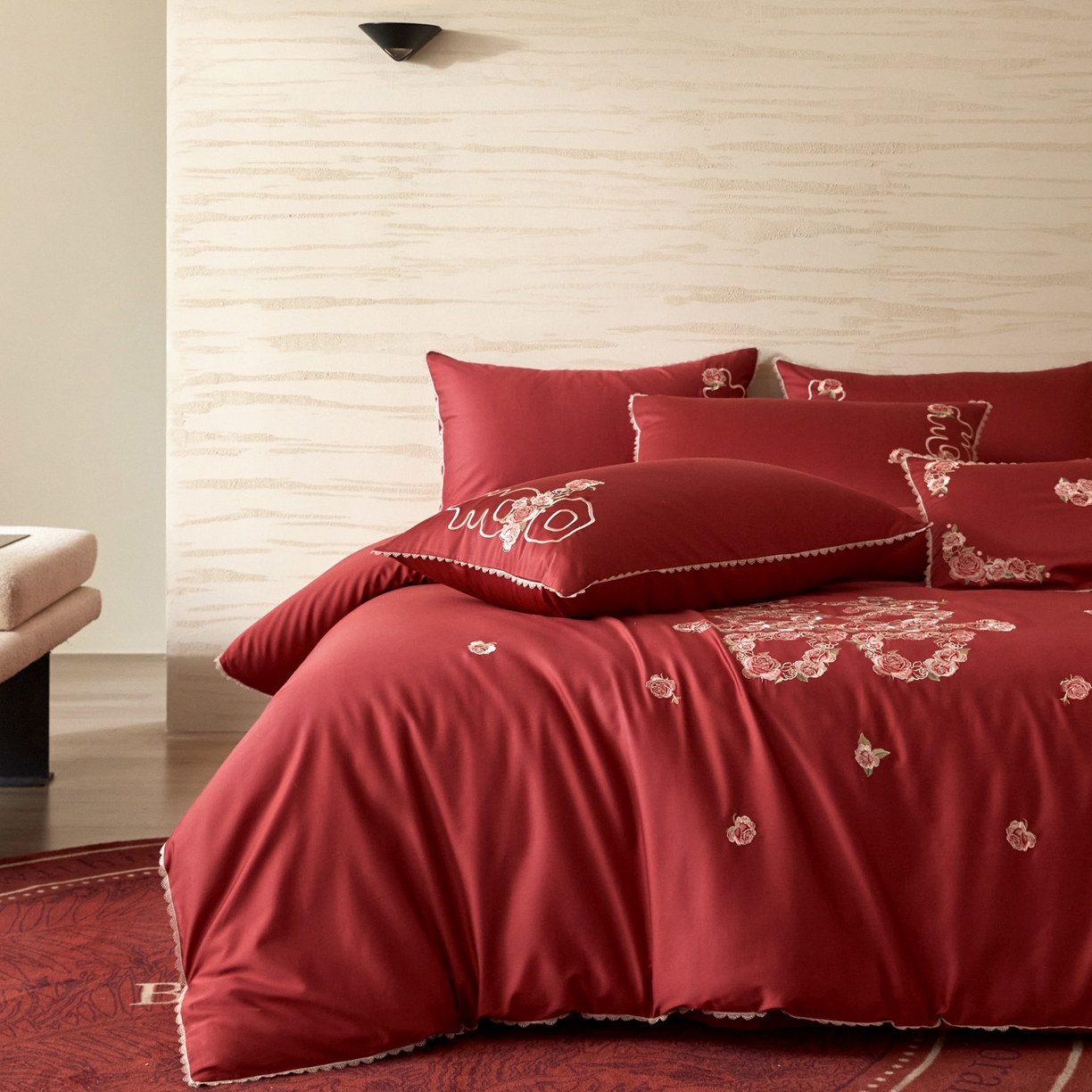 91家纺网 家纺一手货源 找家纺 （总）爱缦 2026新款花见喜系列100s pro全棉四件套-风格二（此款券后控价：标准388，大号408）