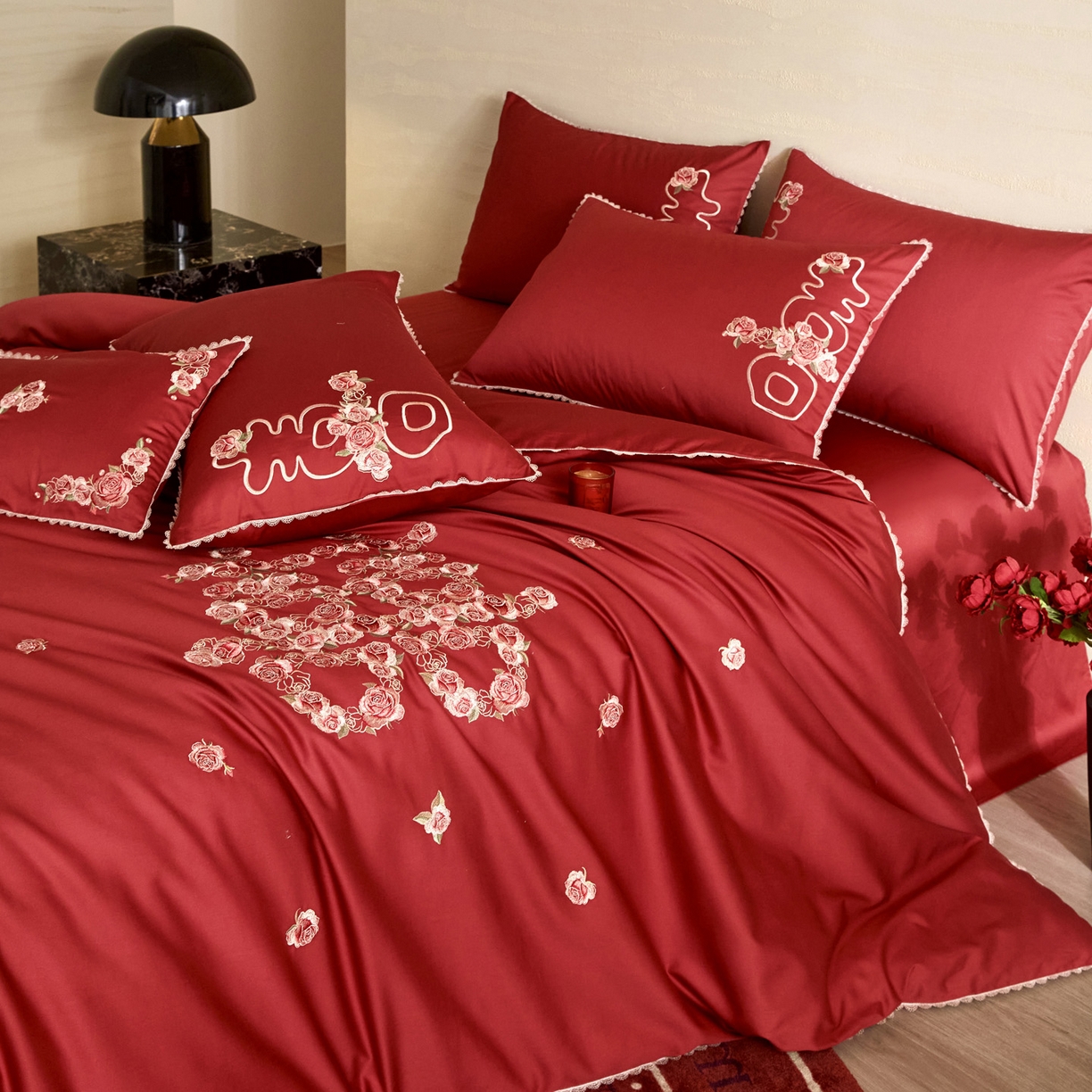 91家纺网 家纺一手货源 找家纺 （总）爱缦 2026新款花见喜系列100s pro全棉四件套-风格二（此款券后控价：标准388，大号408）