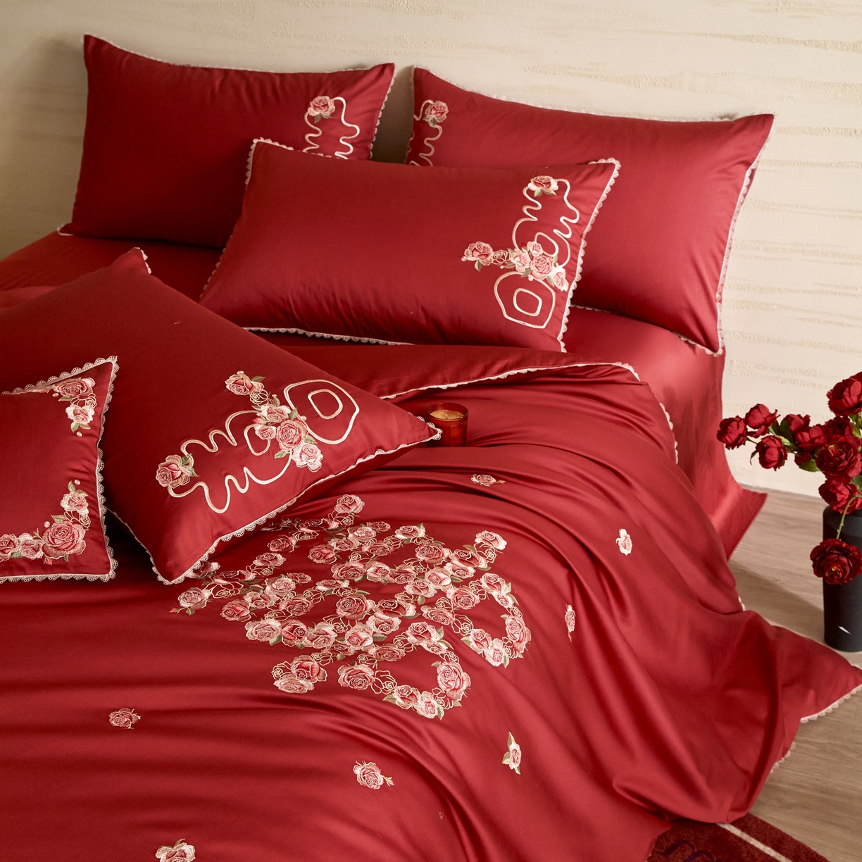 91家纺网 家纺一手货源 找家纺 （总）爱缦 2026新款花见喜系列100s pro全棉四件套-风格二（此款券后控价：标准388，大号408）