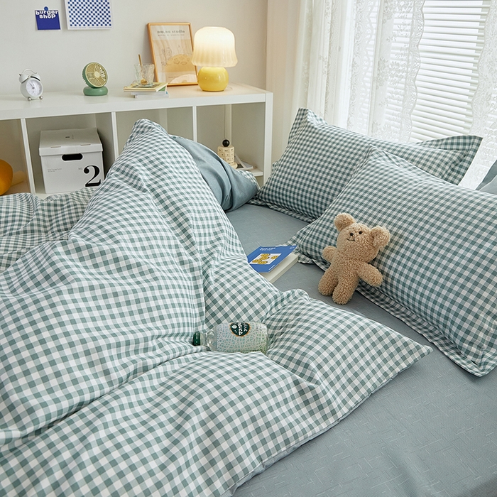 91家纺网 家纺一手货源 找家纺 世爵 2026新款亲肤磨毛印花四件套 优格绿