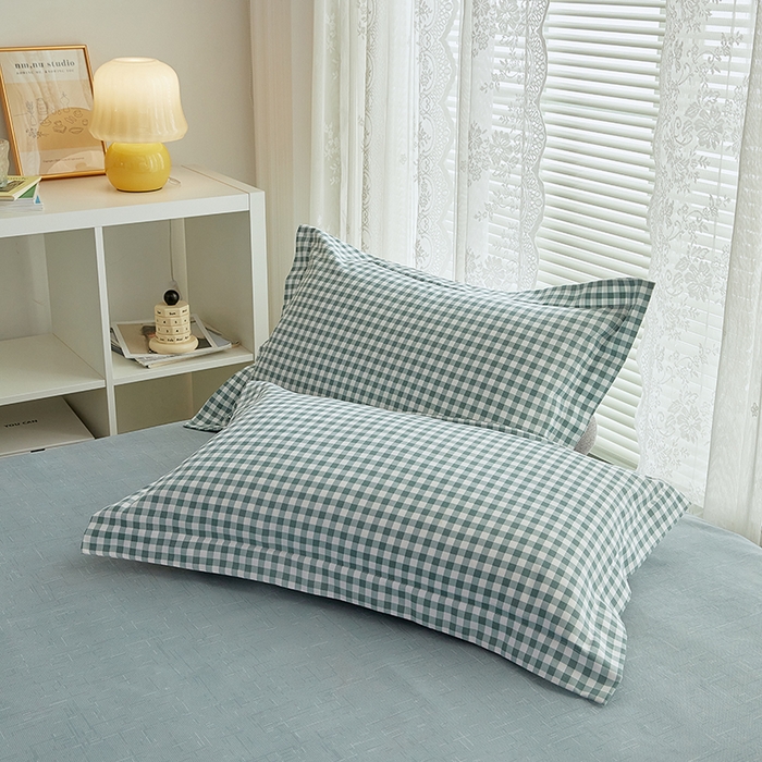 91家纺网 家纺一手货源 找家纺 世爵 2026新款亲肤磨毛印花四件套 优格绿