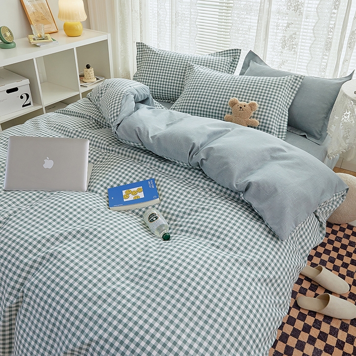 91家纺网 家纺一手货源 找家纺 世爵 2026新款亲肤磨毛印花四件套 优格绿