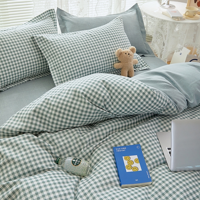 91家纺网 家纺一手货源 找家纺 世爵 2026新款亲肤磨毛印花四件套 优格绿