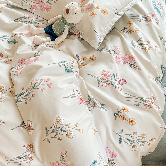 91家纺网 家纺一手货源 找家纺 世爵 2026新款亲肤磨毛印花四件套 幽兰情思