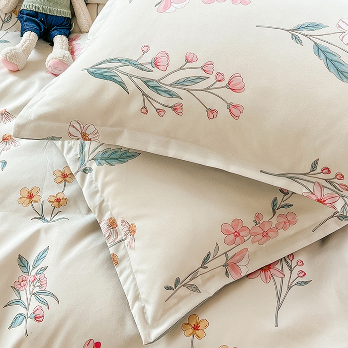 91家纺网 家纺一手货源 找家纺 世爵 2026新款亲肤磨毛印花四件套 幽兰情思