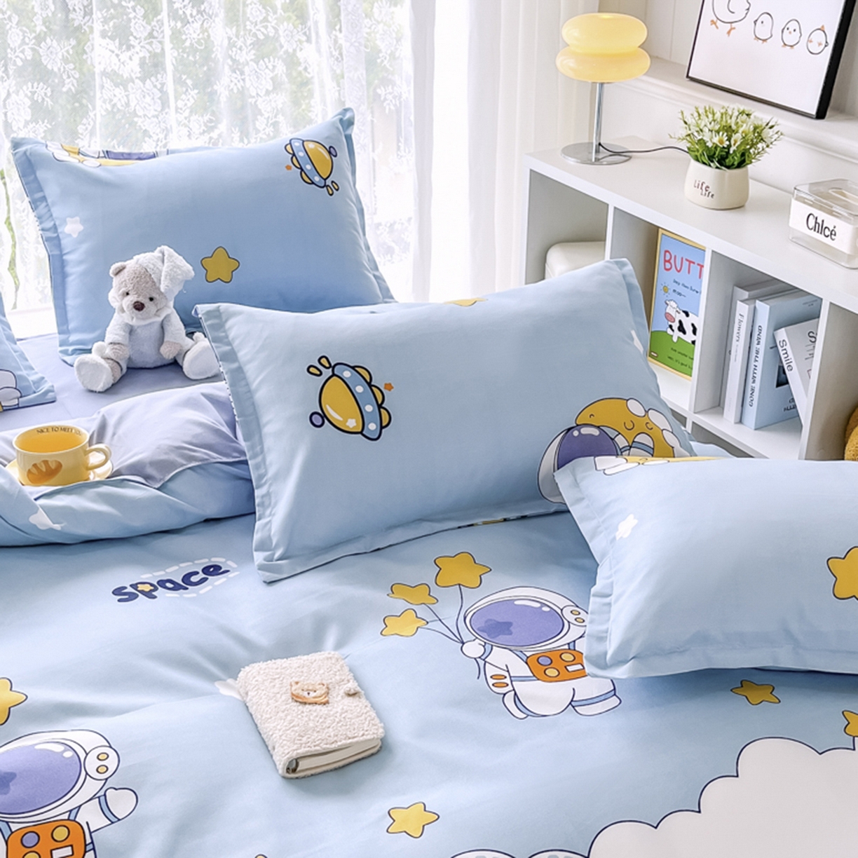 91家纺网 家纺一手货源 找家纺 世爵 2026新款亲肤磨毛印花四件套 宇宙星光