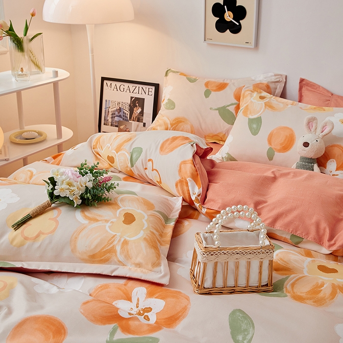 91家纺网 家纺一手货源 找家纺 世爵 2026新款亲肤磨毛印花单被套 暖阳花开