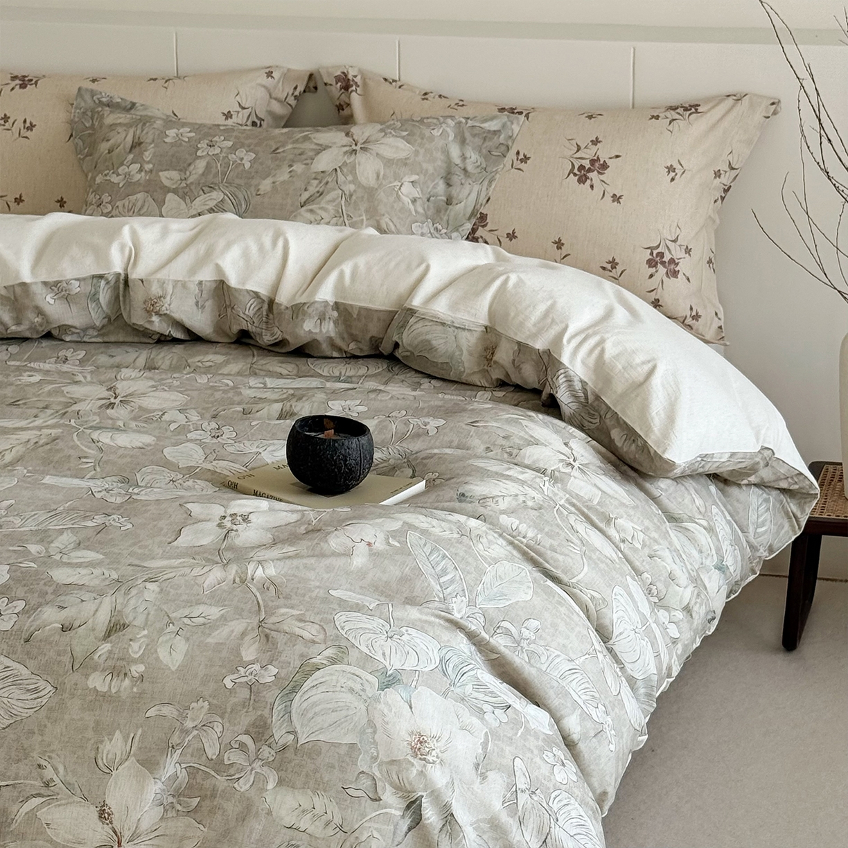 91家纺网 家纺一手货源 找家纺 锦罗绣 2026新款纯棉棉麻四件套 风和沐语