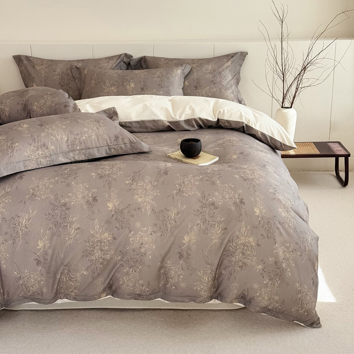 91家纺网 家纺一手货源 找家纺 锦罗绣 2026新款纯棉棉麻四件套 花样午后