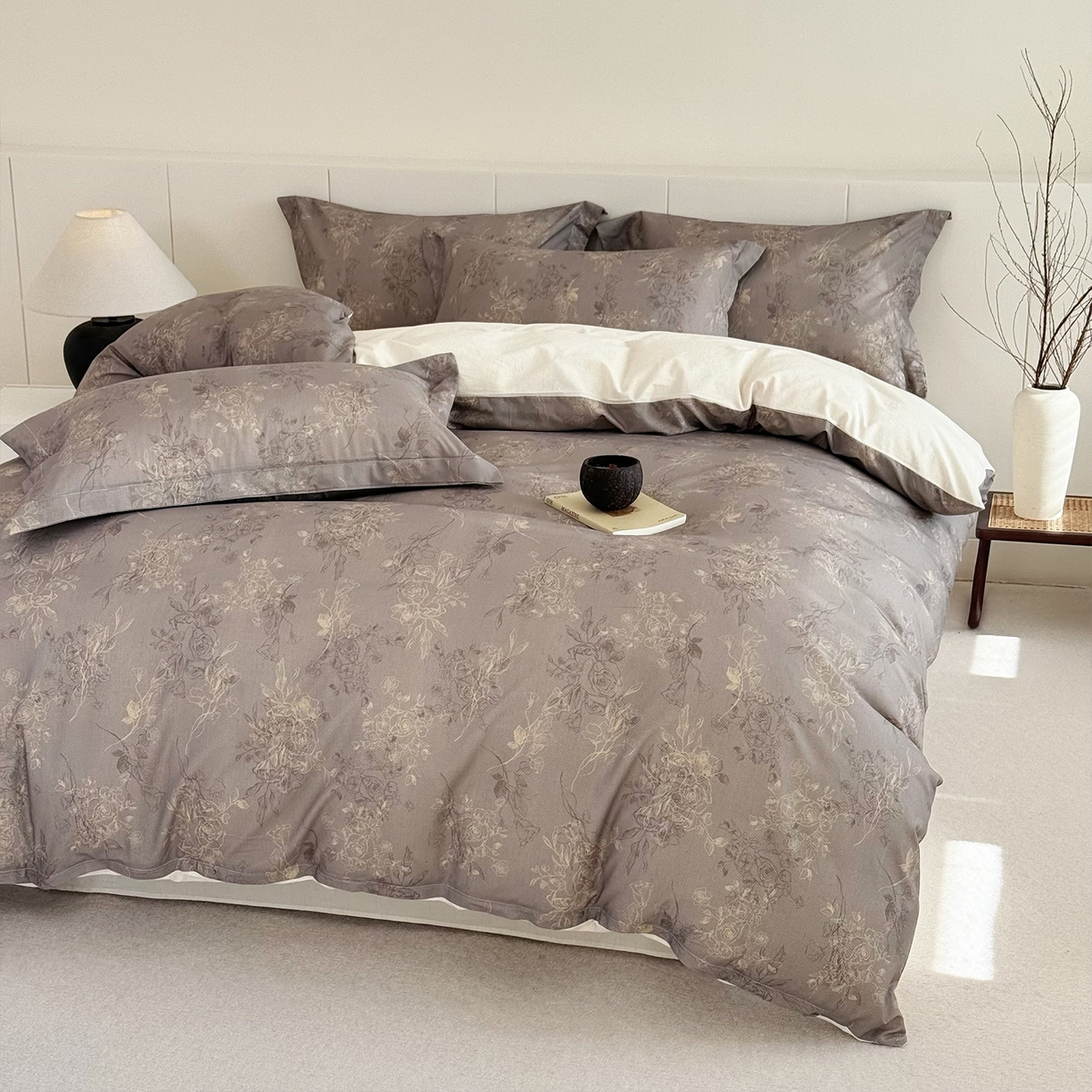 91家纺网 家纺一手货源 找家纺 锦罗绣 2026新款纯棉棉麻四件套 花样午后