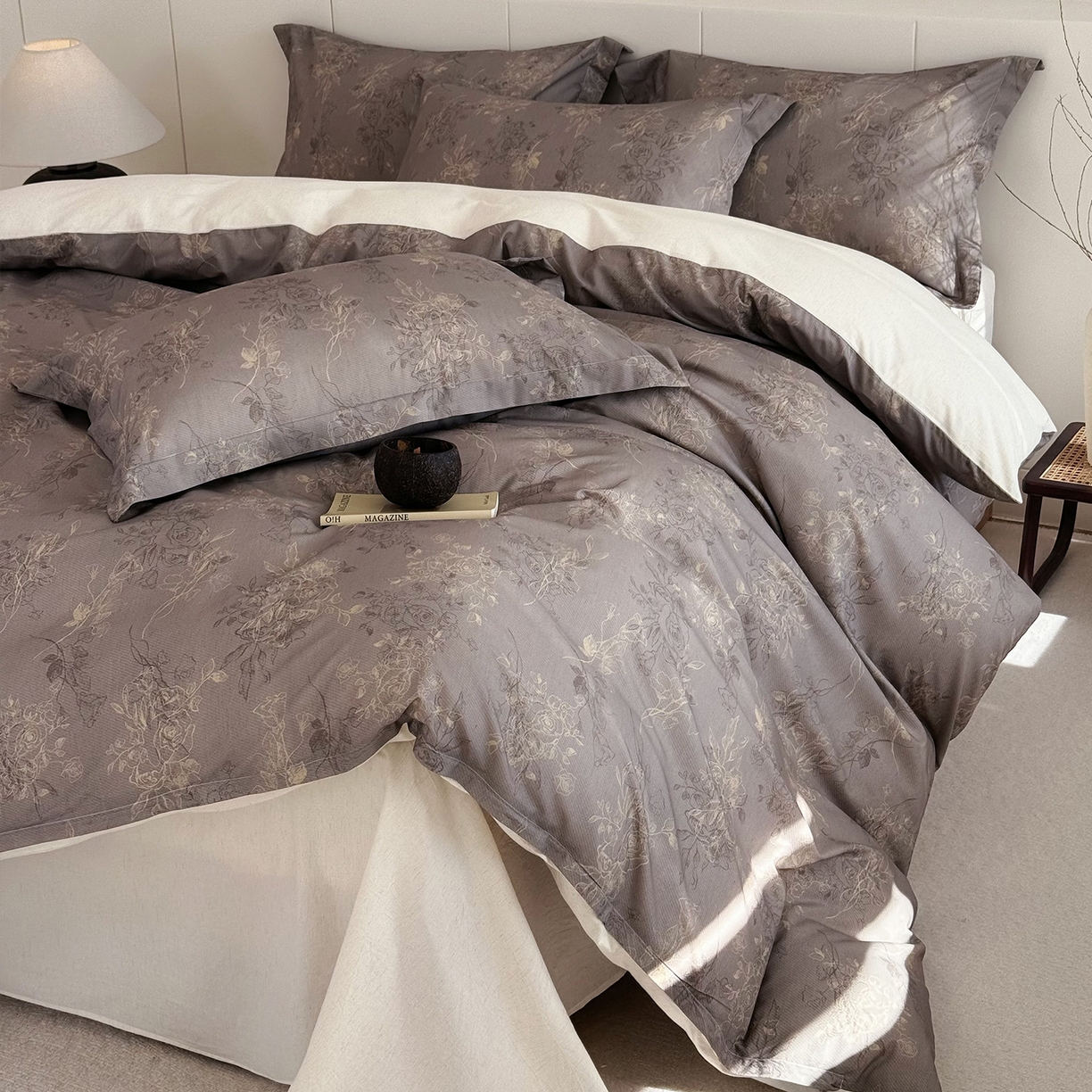 91家纺网 家纺一手货源 找家纺 锦罗绣 2026新款纯棉棉麻四件套 花样午后