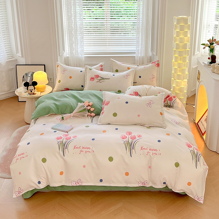 91家纺网 家纺一手货源 找家纺 世爵 2026新款亲肤磨毛印花单被套 清韵花香