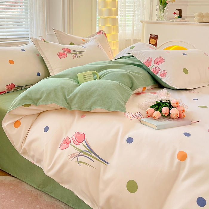 91家纺网 家纺一手货源 找家纺 世爵 2026新款亲肤磨毛印花单被套 清韵花香