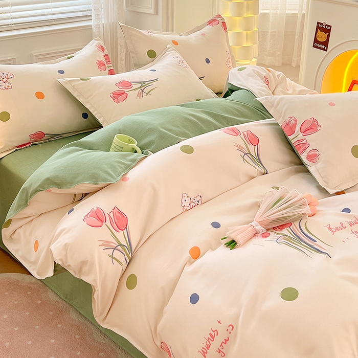 91家纺网 家纺一手货源 找家纺 世爵 2026新款亲肤磨毛印花单被套 清韵花香