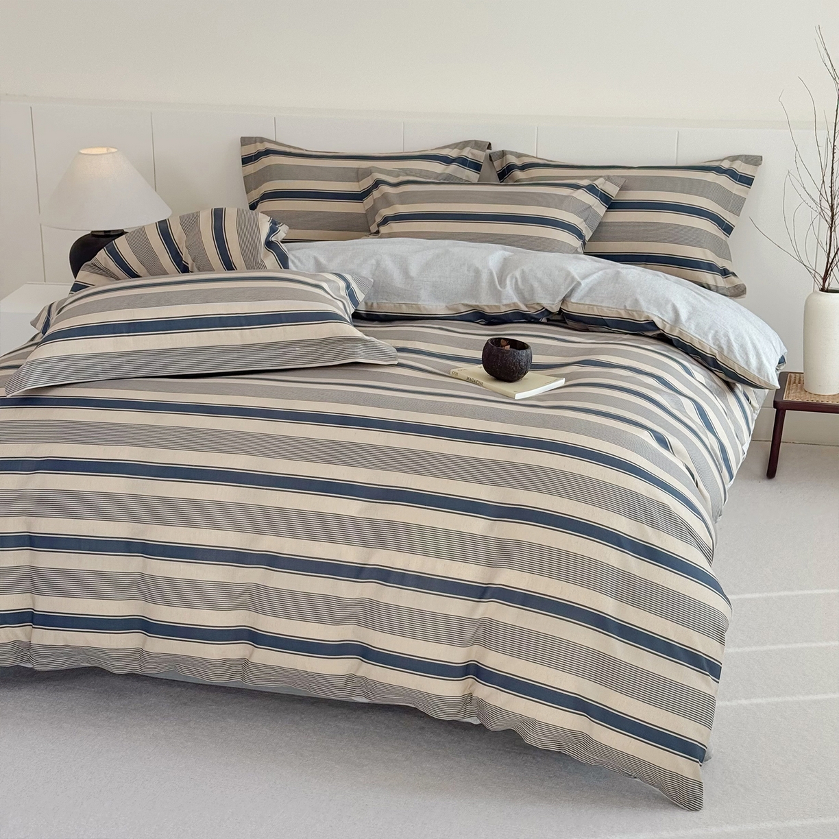 91家纺网 家纺一手货源 找家纺 锦罗绣 2026新款纯棉棉麻四件套 卡布奇诺