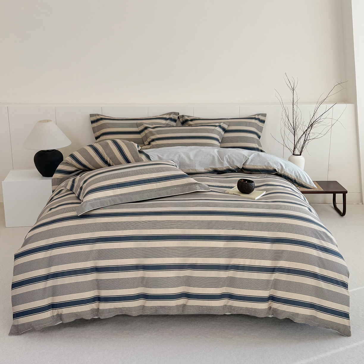 锦罗绣 2026新款纯棉棉麻四件套 卡布奇诺