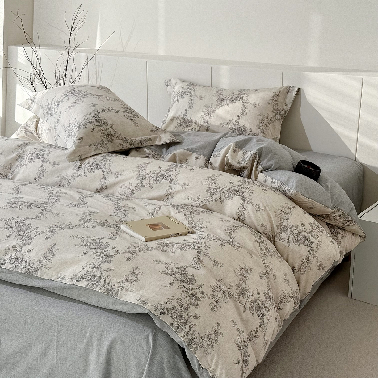 91家纺网 家纺一手货源 找家纺 锦罗绣 2026新款纯棉棉麻四件套 玫萱