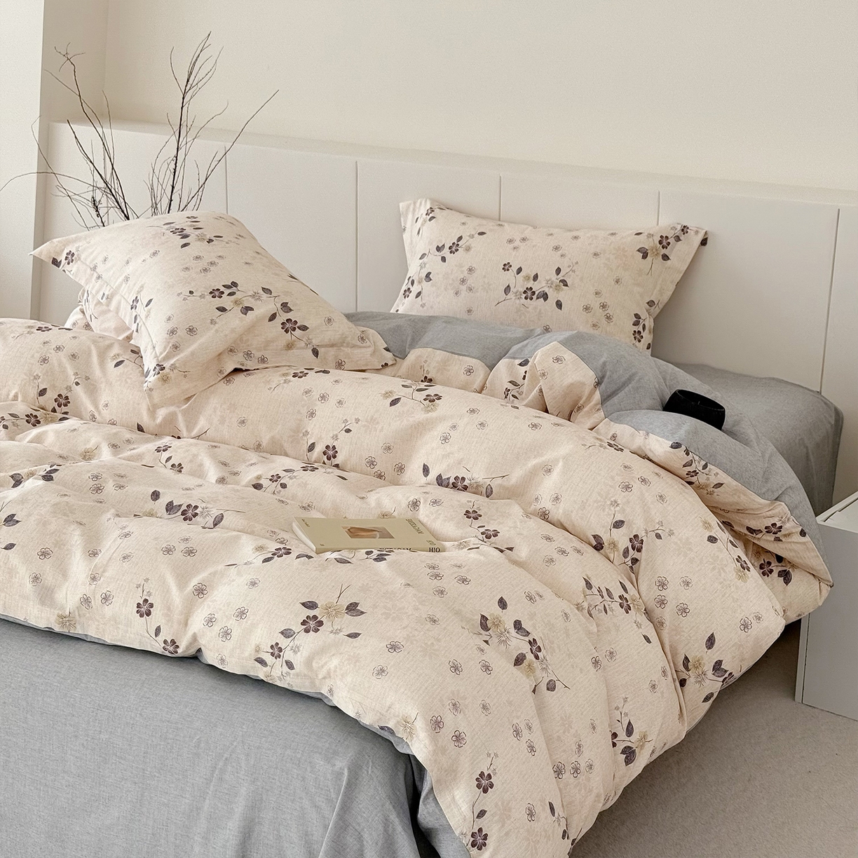 91家纺网 家纺一手货源 找家纺 锦罗绣 2026新款纯棉棉麻四件套 梦花吟