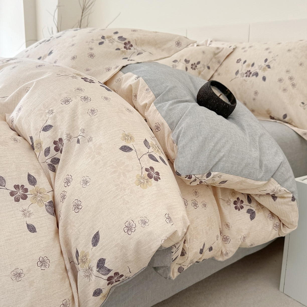 91家纺网 家纺一手货源 找家纺 锦罗绣 2026新款纯棉棉麻四件套 梦花吟