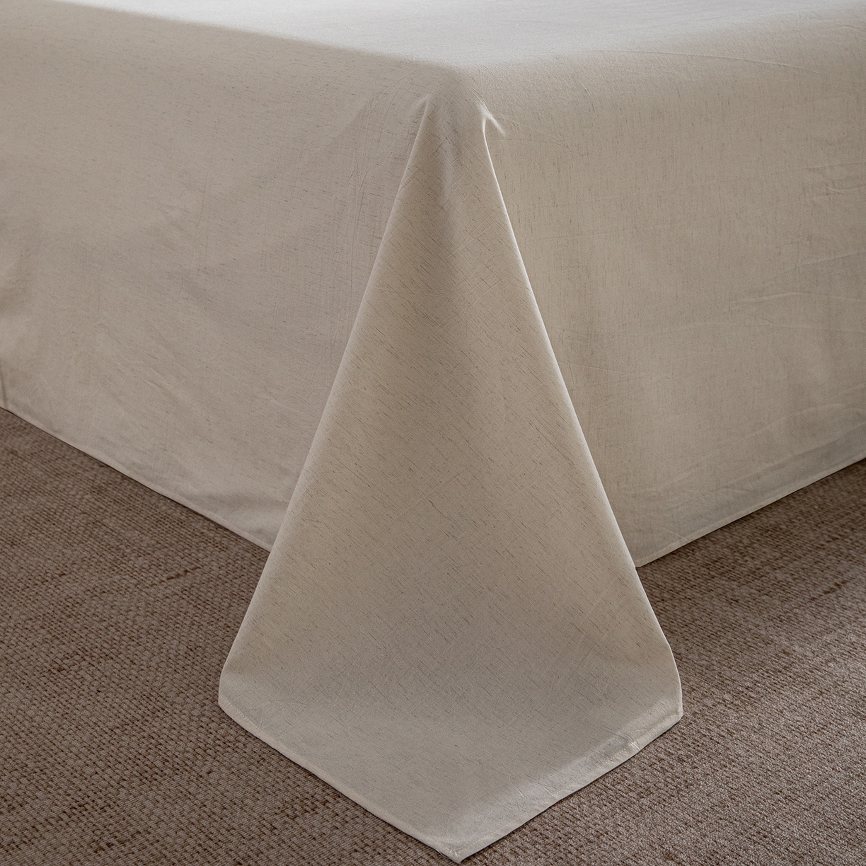 91家纺网 家纺一手货源 找家纺 锦罗绣 2026新款纯棉棉麻四件套 棉麻-米白