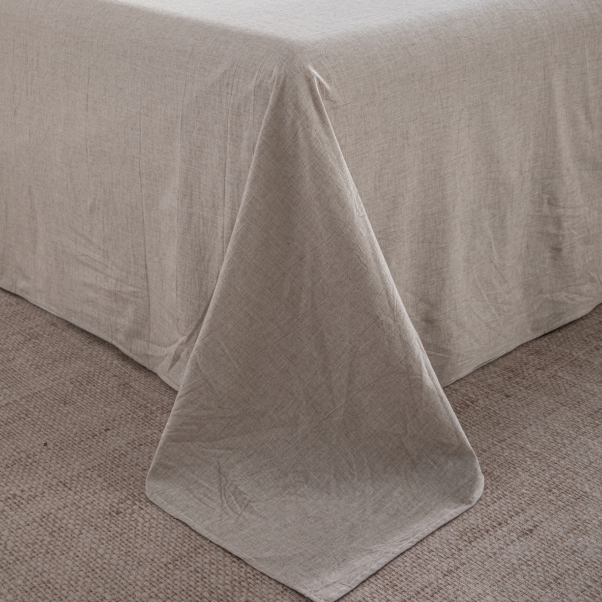 91家纺网 家纺一手货源 找家纺 锦罗绣 2026新款纯棉棉麻四件套 棉麻-浅咖