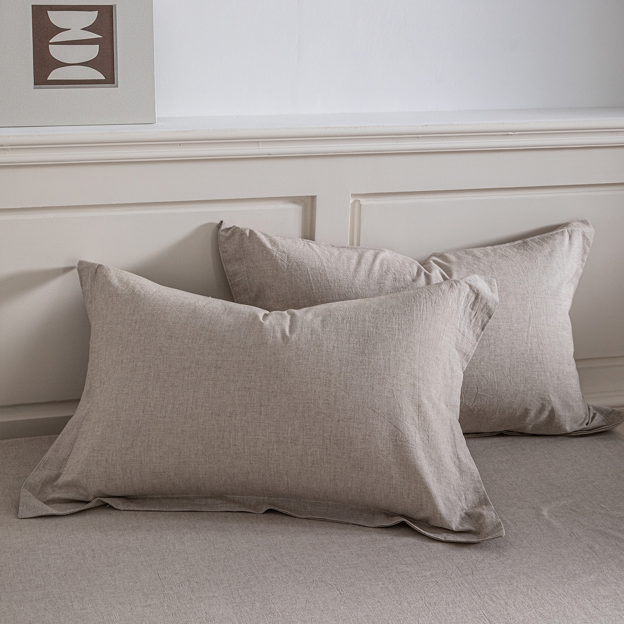 91家纺网 家纺一手货源 找家纺 锦罗绣 2026新款纯棉棉麻四件套 棉麻-浅咖