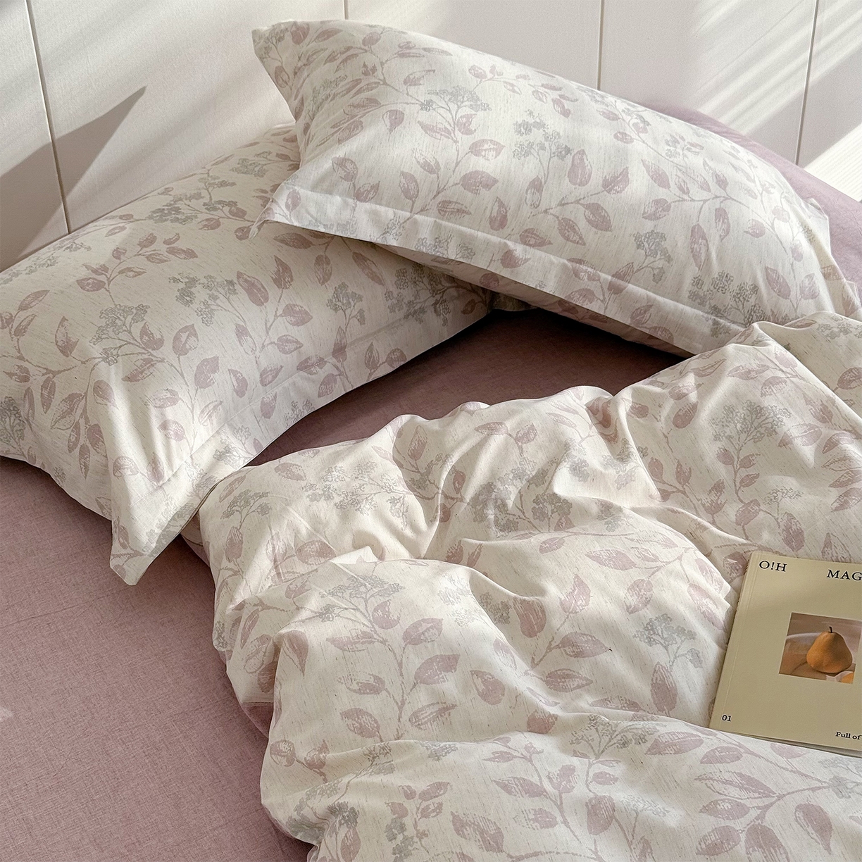 91家纺网 家纺一手货源 找家纺 锦罗绣 2026新款纯棉棉麻四件套 清风花叙