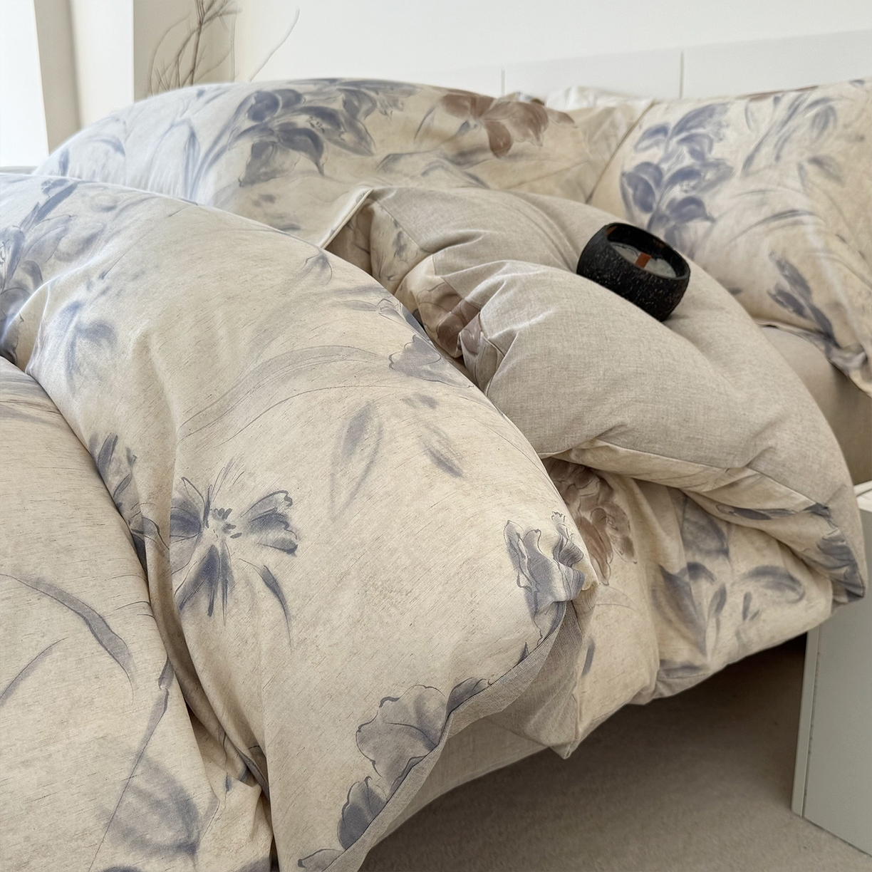 91家纺网 家纺一手货源 找家纺 锦罗绣 2026新款纯棉棉麻四件套 柔眠花韵