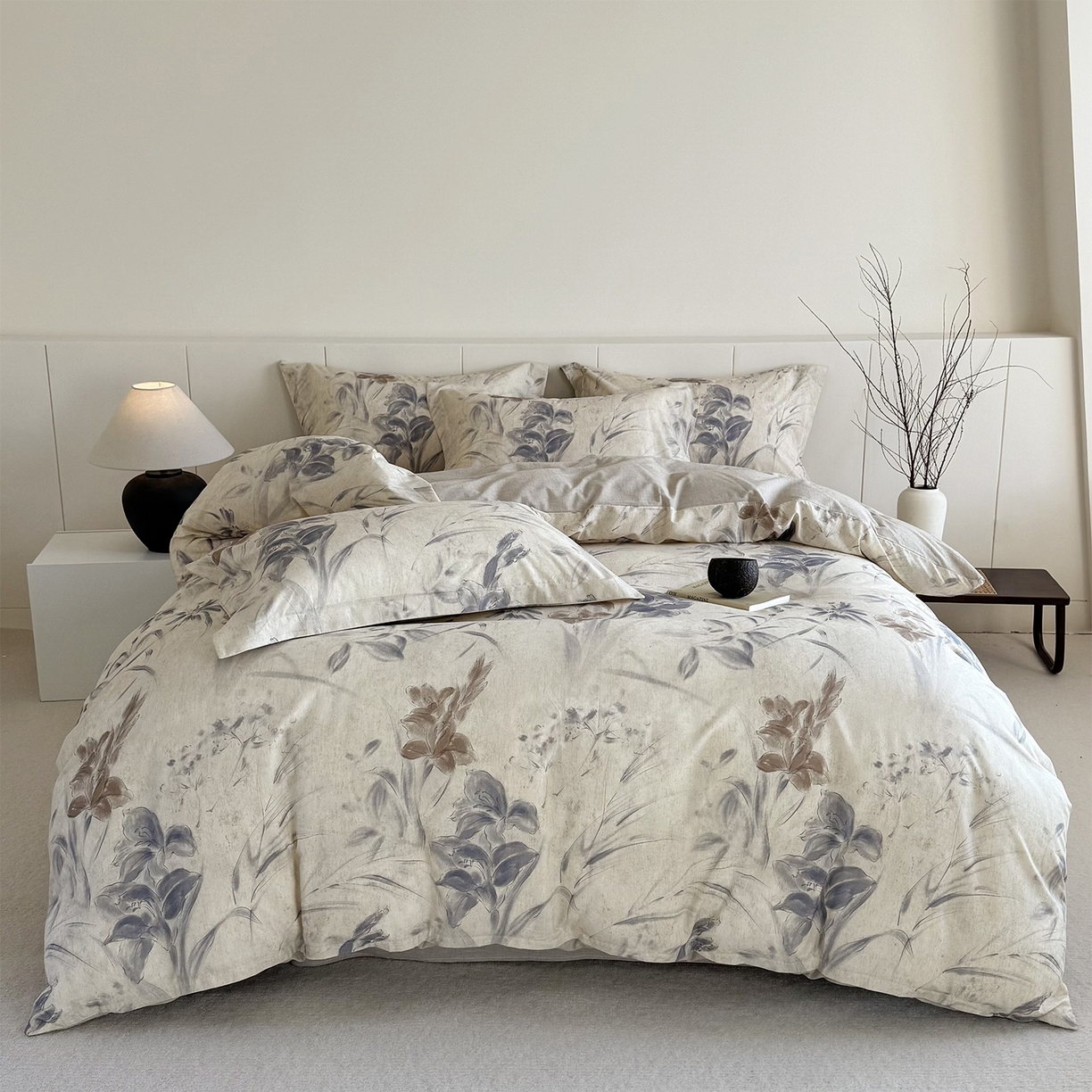 锦罗绣 2026新款纯棉棉麻四件套 柔眠花韵