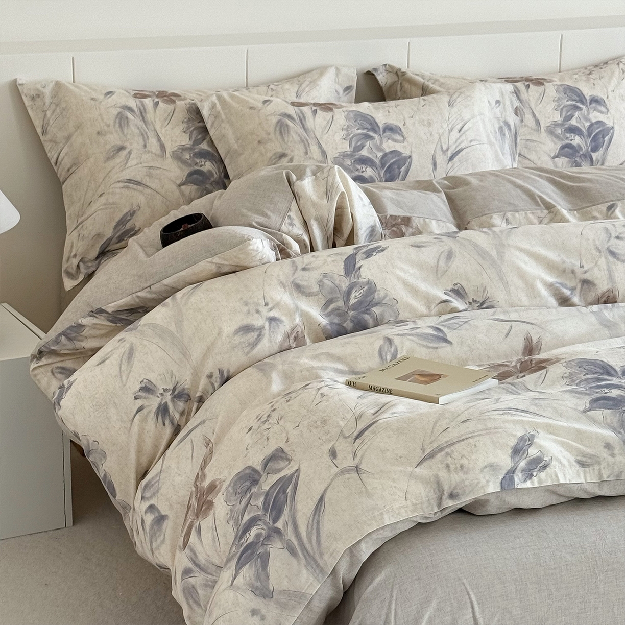 91家纺网 家纺一手货源 找家纺 锦罗绣 2026新款纯棉棉麻四件套 柔眠花韵