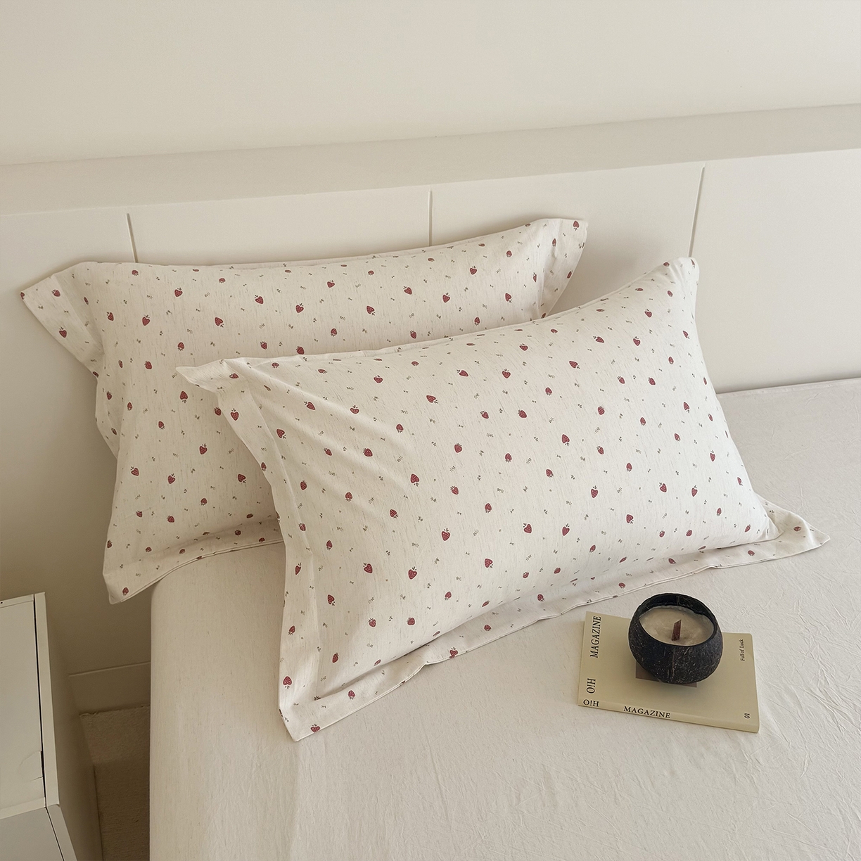 91家纺网 家纺一手货源 找家纺 锦罗绣 2026新款纯棉棉麻四件套 甜蜜草莓