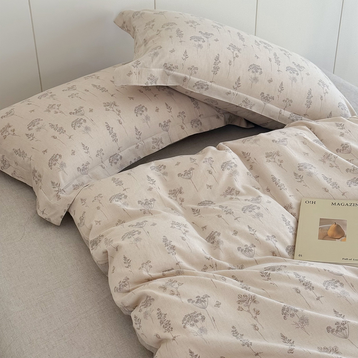 91家纺网 家纺一手货源 找家纺 锦罗绣 2026新款纯棉棉麻四件套 友韵花开