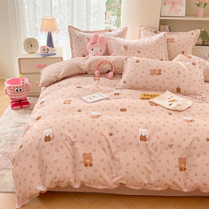 91家纺网 家纺一手货源 找家纺 世爵 2026新款亲肤磨毛印花单被套 甜喵语