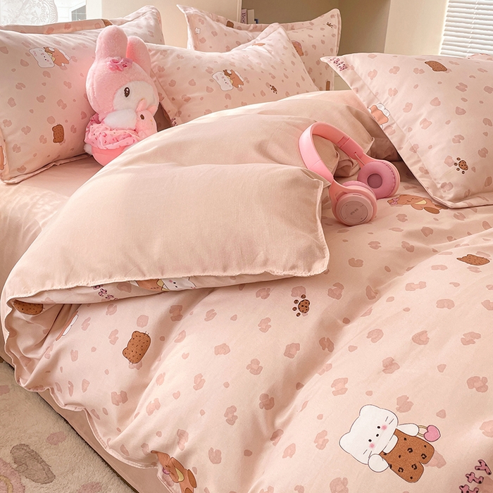 91家纺网 家纺一手货源 找家纺 世爵 2026新款亲肤磨毛印花单被套 甜喵语