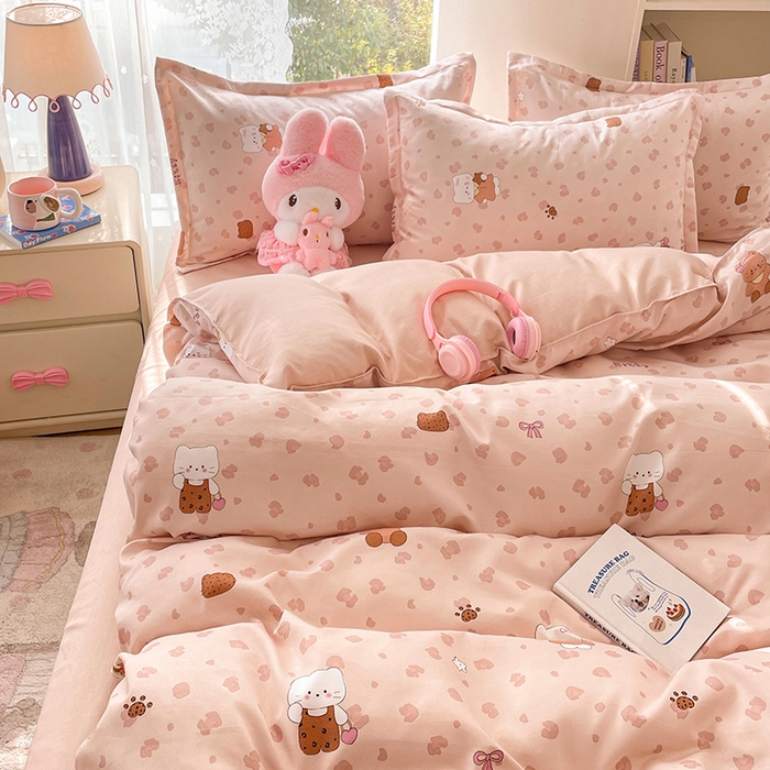 91家纺网 家纺一手货源 找家纺 世爵 2026新款亲肤磨毛印花单被套 甜喵语