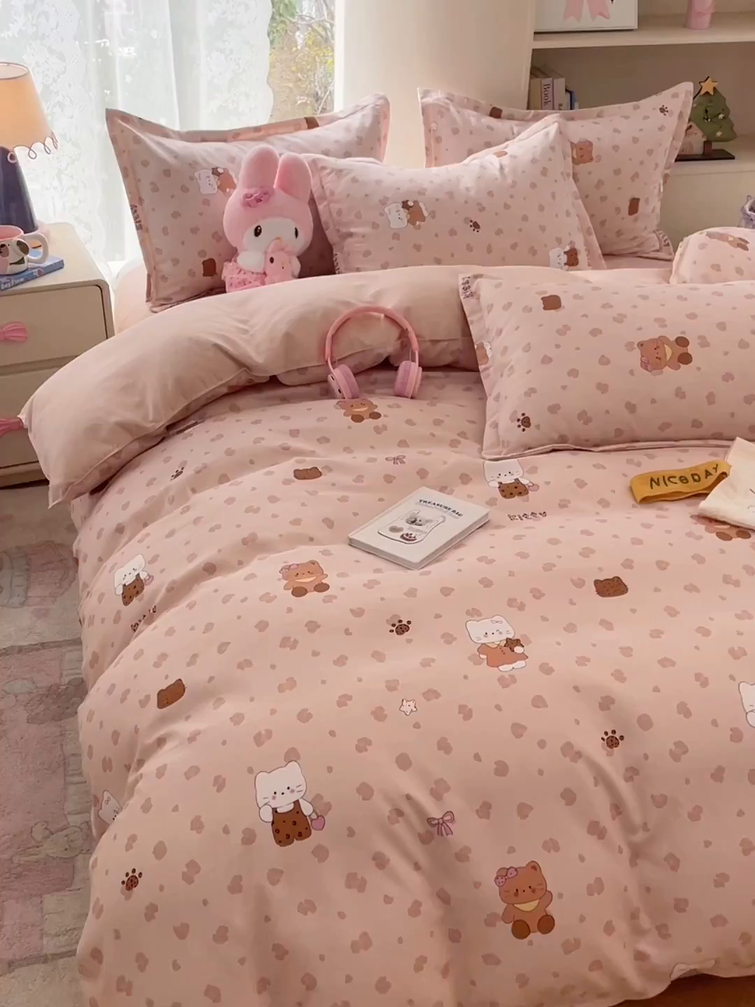 91家纺网 家纺一手货源 找家纺 世爵 2026新款亲肤磨毛印花单被套 甜喵语