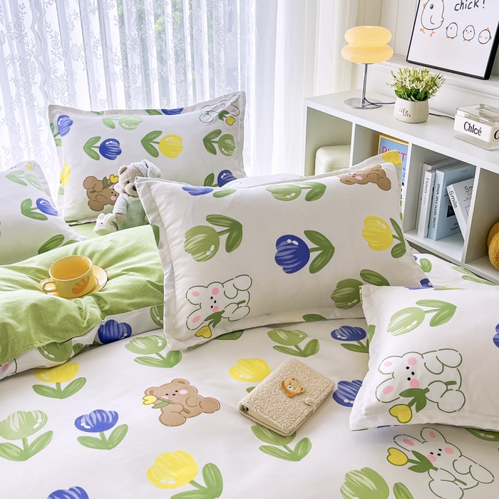 91家纺网 家纺一手货源 找家纺 世爵 2026新款亲肤磨毛印花单被套 兔小妹