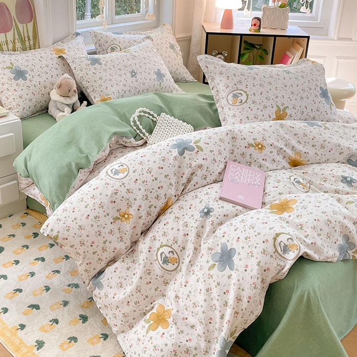 91家纺网 家纺一手货源 找家纺 世爵 2026新款亲肤磨毛印花单被套 小家碧玉