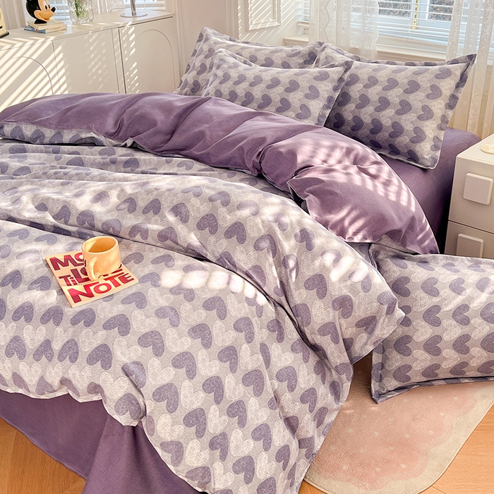 91家纺网 家纺一手货源 找家纺 世爵 2026新款亲肤磨毛印花单被套 心海