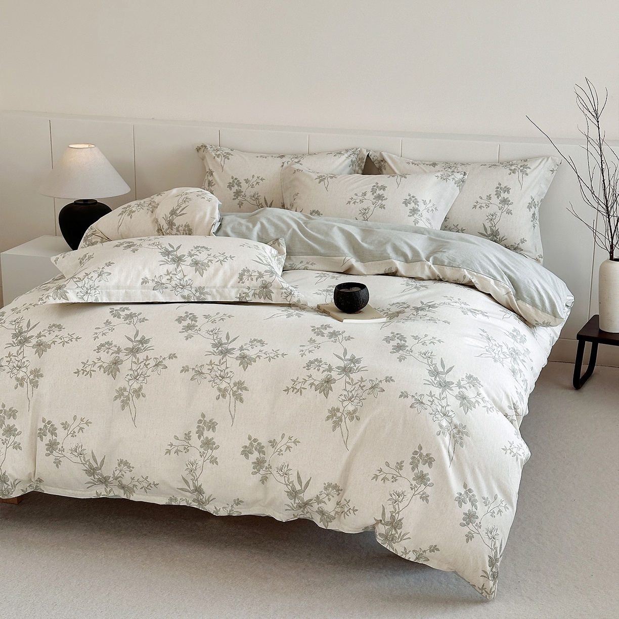 91家纺网 家纺一手货源 找家纺 锦罗绣 2026新款纯棉棉麻四件套-单被套 花隐溪