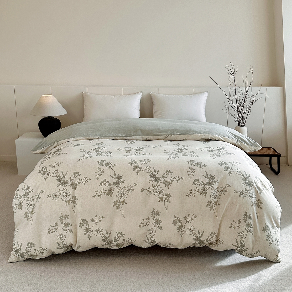 锦罗绣 2026新款纯棉棉麻四件套-单被套 花隐溪