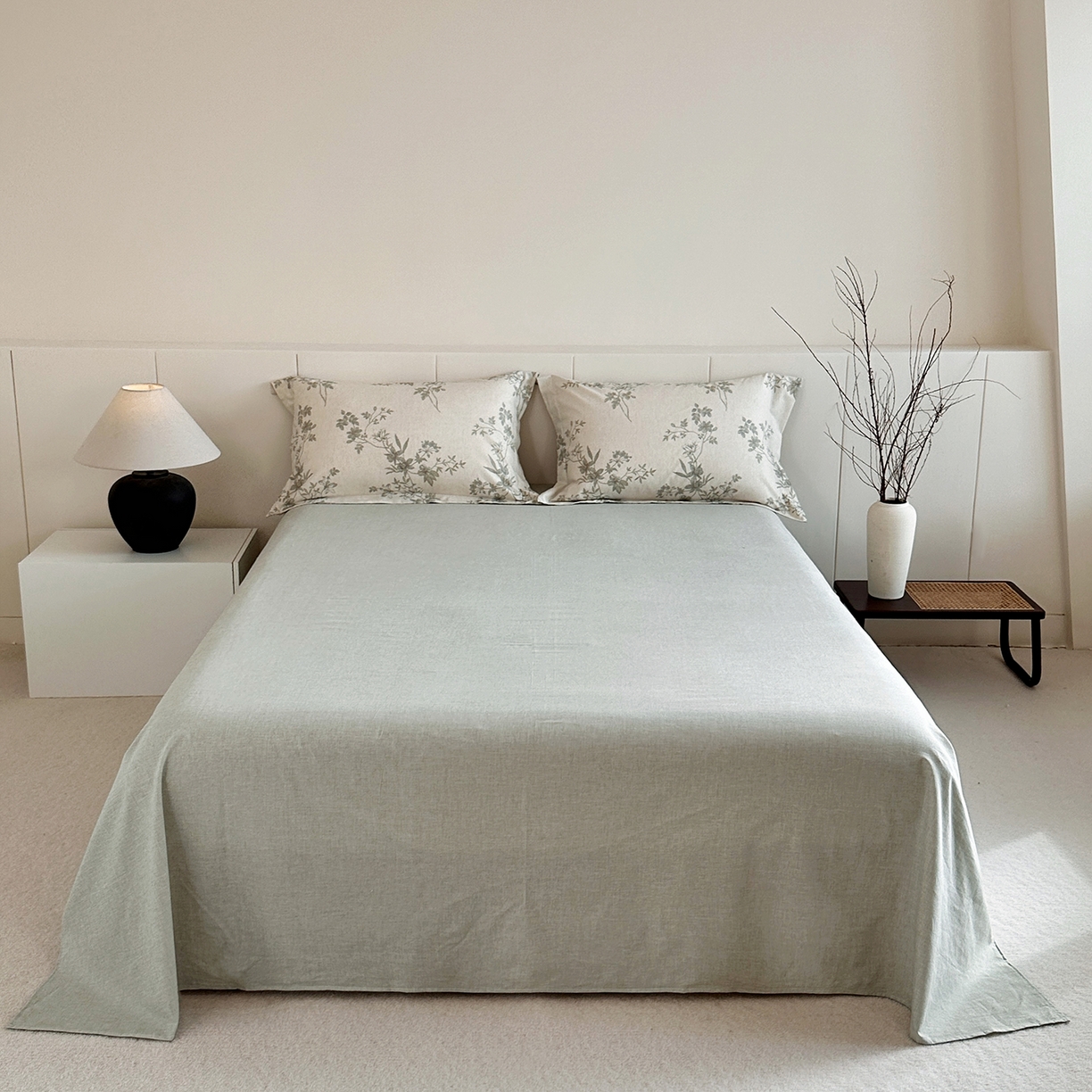 91家纺网 家纺一手货源 找家纺 锦罗绣 2026新款纯棉棉麻四件套-单被套 花隐溪