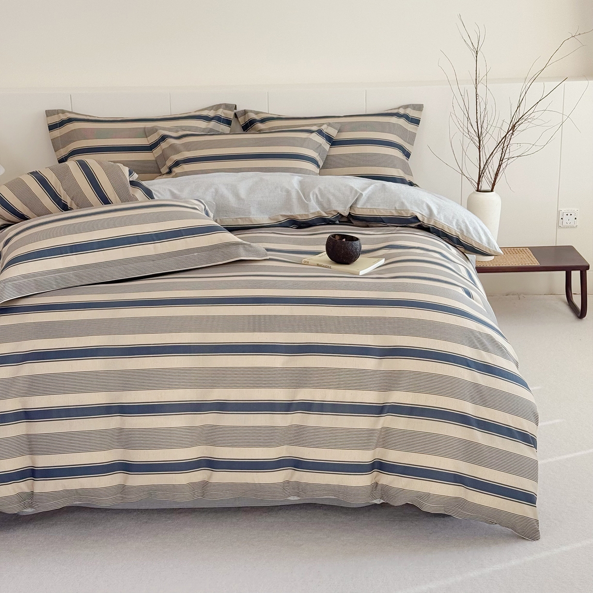 91家纺网 家纺一手货源 找家纺 锦罗绣 2026新款纯棉棉麻四件套-单被套 卡布奇诺