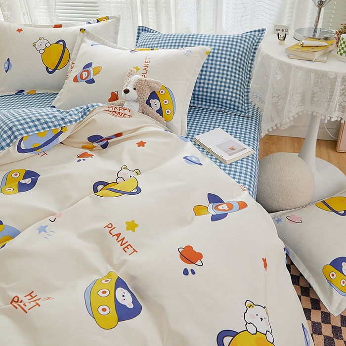 91家纺网 家纺一手货源 找家纺 世爵 2026新款亲肤磨毛印花单被套 星际探险