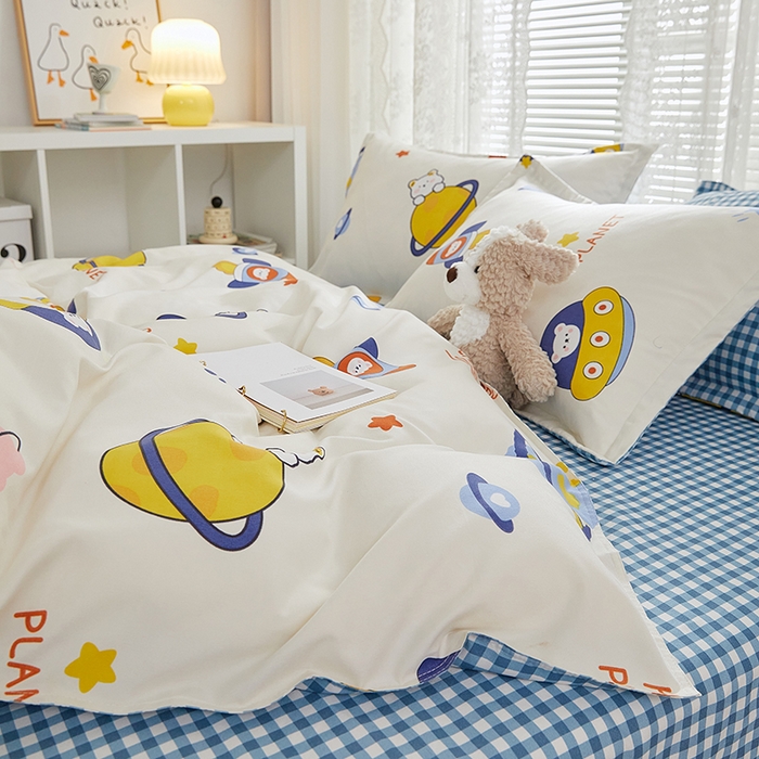 91家纺网 家纺一手货源 找家纺 世爵 2026新款亲肤磨毛印花单被套 星际探险