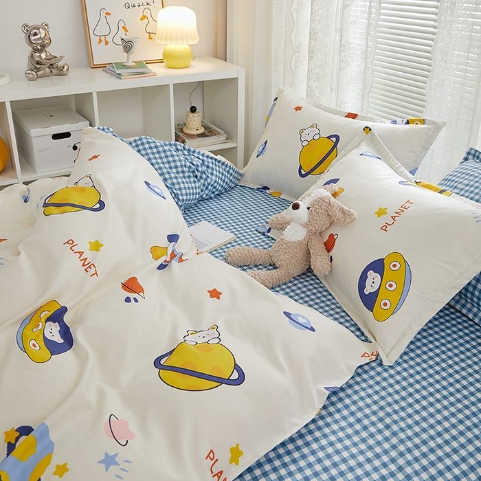 91家纺网 家纺一手货源 找家纺 世爵 2026新款亲肤磨毛印花单被套 星际探险