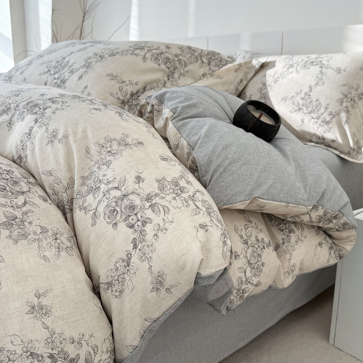 91家纺网 家纺一手货源 找家纺 锦罗绣 2026新款纯棉棉麻四件套-单被套 玫萱