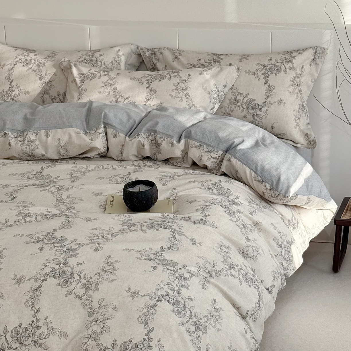 91家纺网 家纺一手货源 找家纺 锦罗绣 2026新款纯棉棉麻四件套-单被套 玫萱