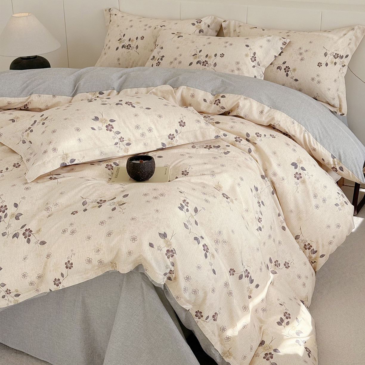 91家纺网 家纺一手货源 找家纺 锦罗绣 2026新款纯棉棉麻四件套-单被套 梦花吟