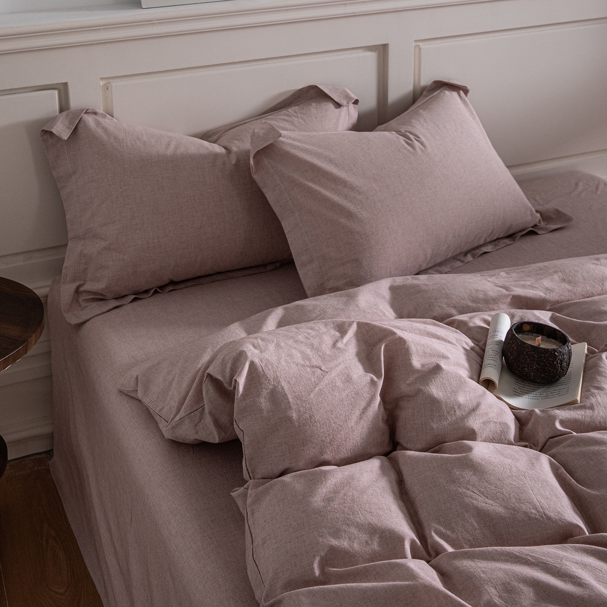 91家纺网 家纺一手货源 找家纺 锦罗绣 2026新款纯棉棉麻四件套-单被套 棉麻-豆沙